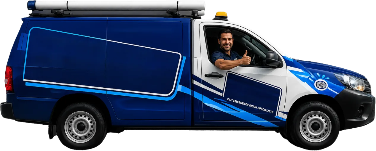 Our drain service van out on a Castle Hill job