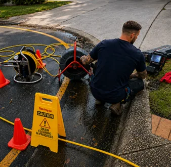 Repairing a burst drain pipe at a Castle Hill home